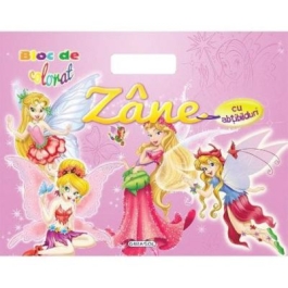 Bloc de colorat cu abtibilduri. Zane