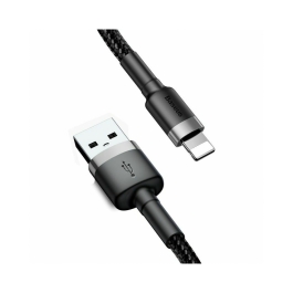 Cablu Baseus Cafule, Lightning - USB, 1 metru, 2.4A Gri + Negru