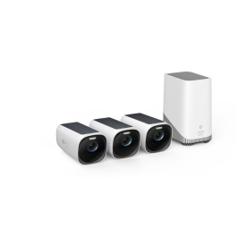 Kit supraveghere video eufyCam 3 S330, 4K Ultra HD, Incarcare solara, BionicMind™, Nightvision, Homebase 3 + 3 camere video