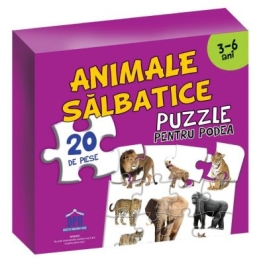 Puzzle pentru podea. Animale salbatice, 3-6 Ani
