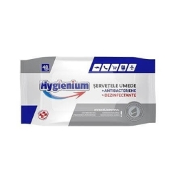 Hygienium Biocid Servetele umede dezinfectante maini 48 buc, avizat Ministerul Sanatatii